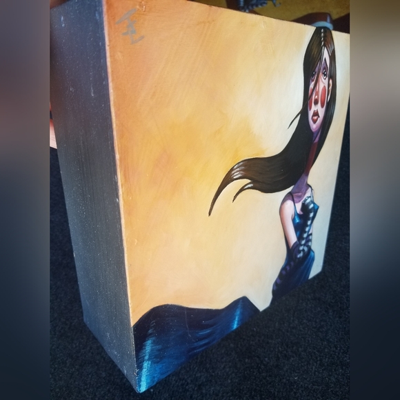 JOSHUA CLAY "When You're Gone", Acrylic on wood original painting 9" x 9" x 3.5" - Picture 4 of 9